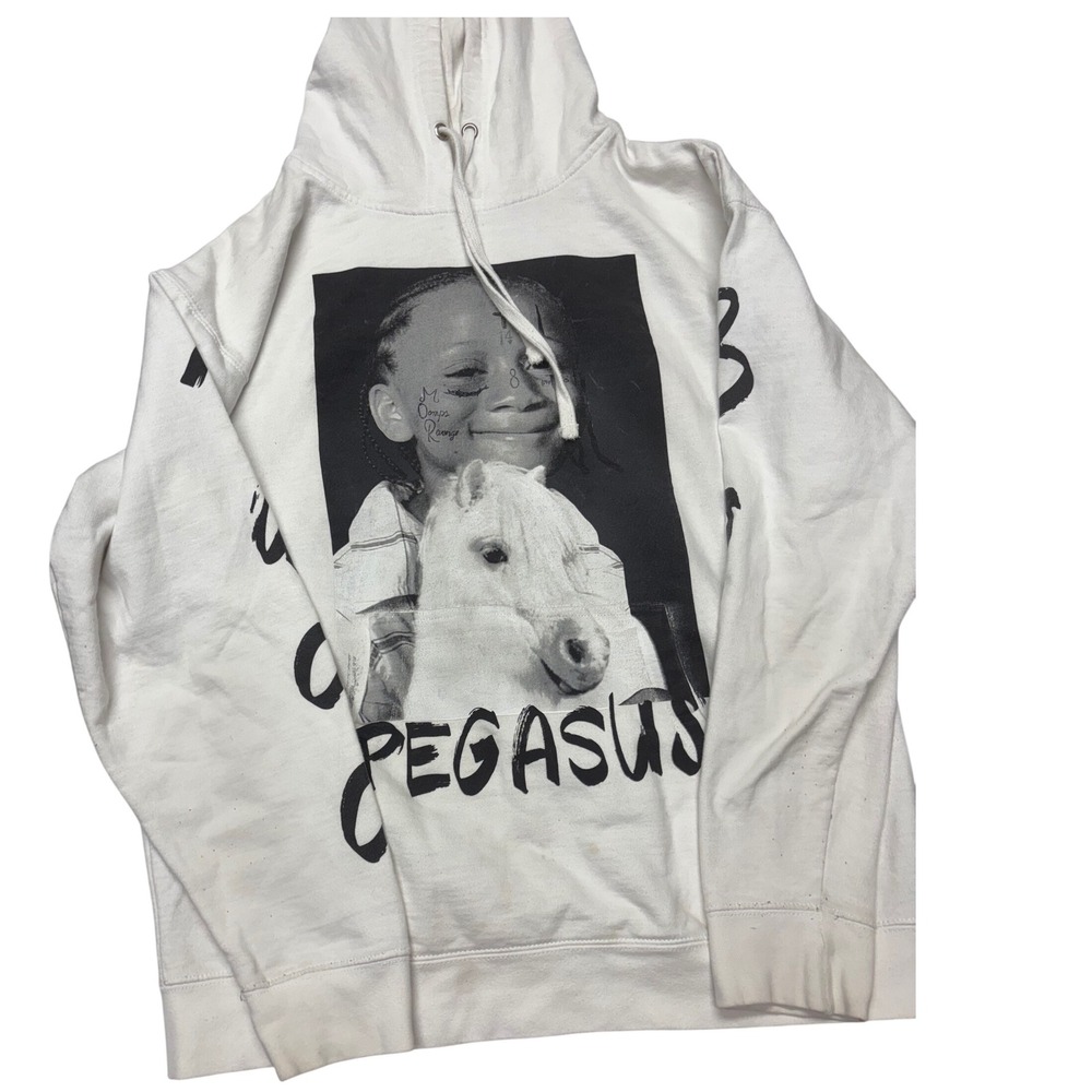 Trippie Redd | Unisex | Large | Lil Pegasus Graphic Hoodie‎ | White Album Merch